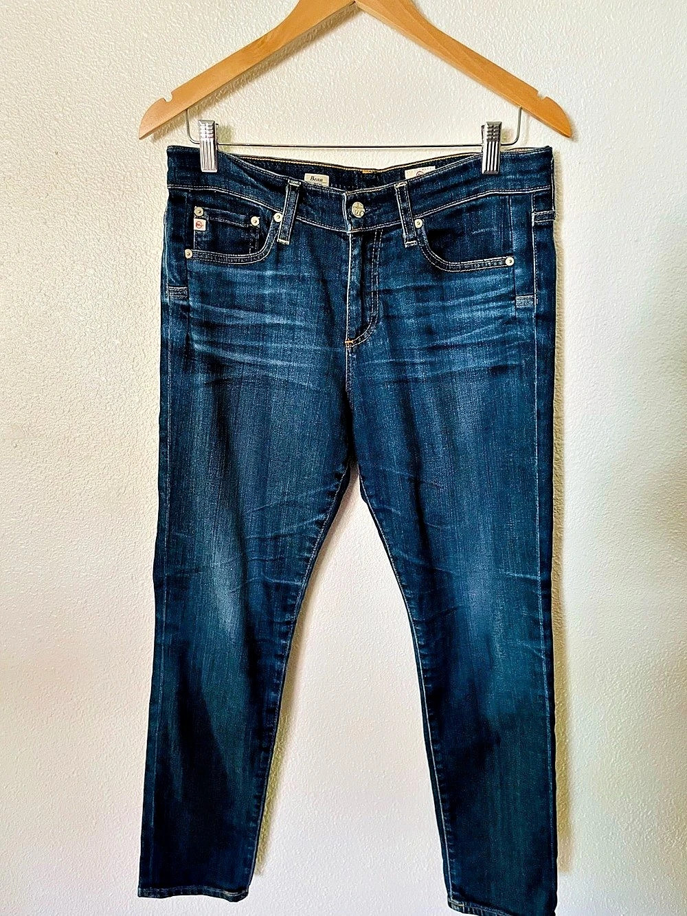 AG Adriano Goldschmied The Bean Slouchy Skinny Jeans Blue Waist 28